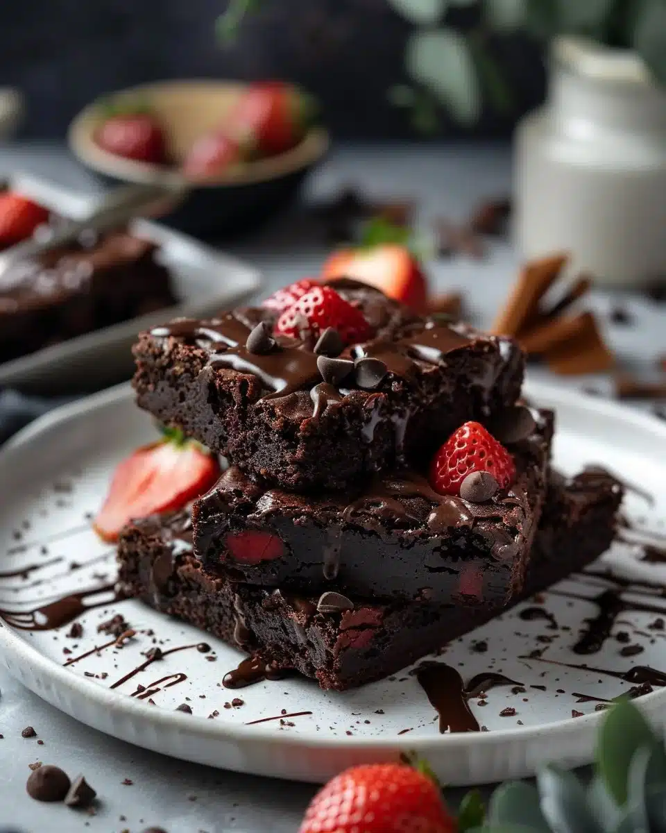 Chocolate Covered Strawberry Brownies