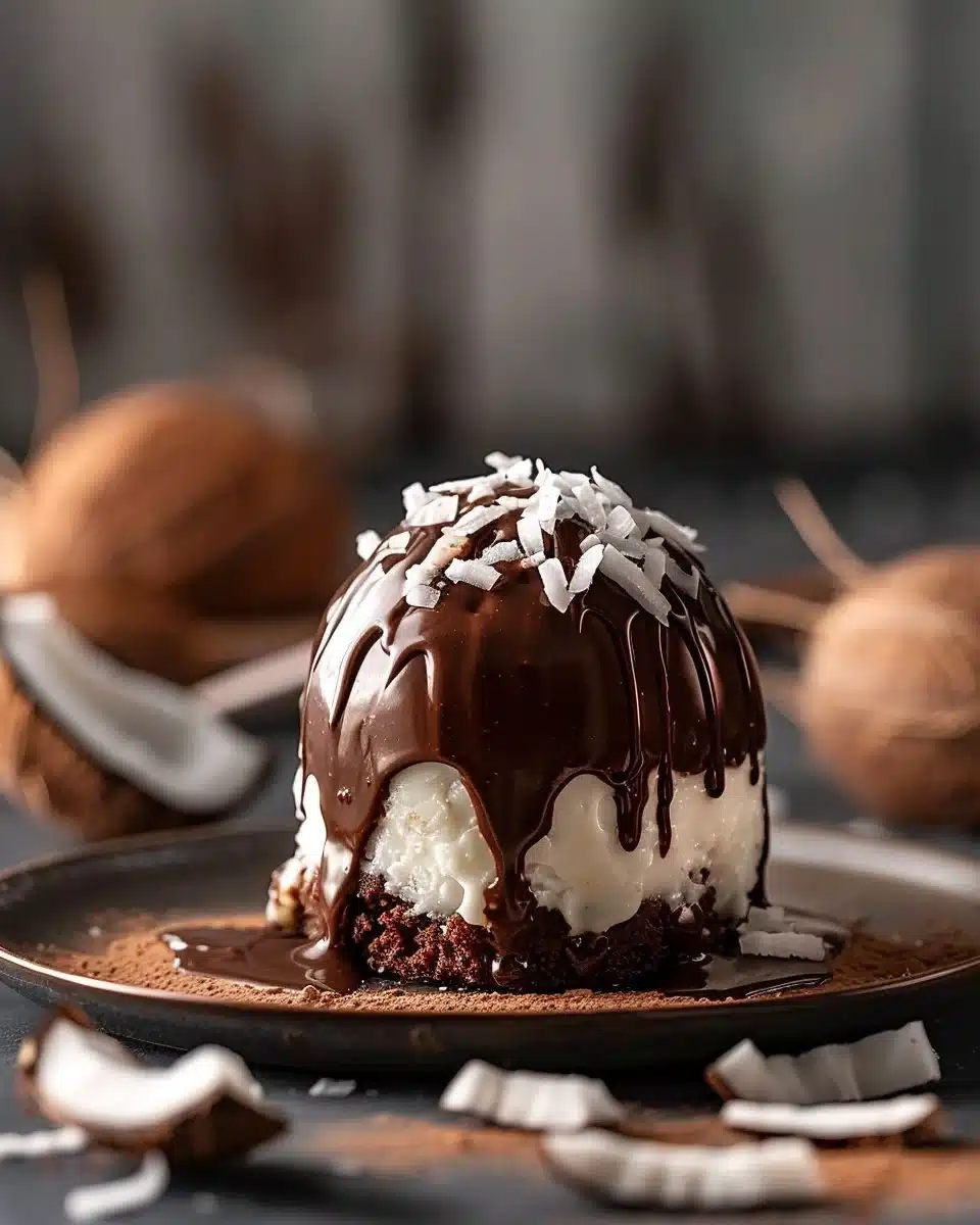 Coconut Dome with Chocolate Spread