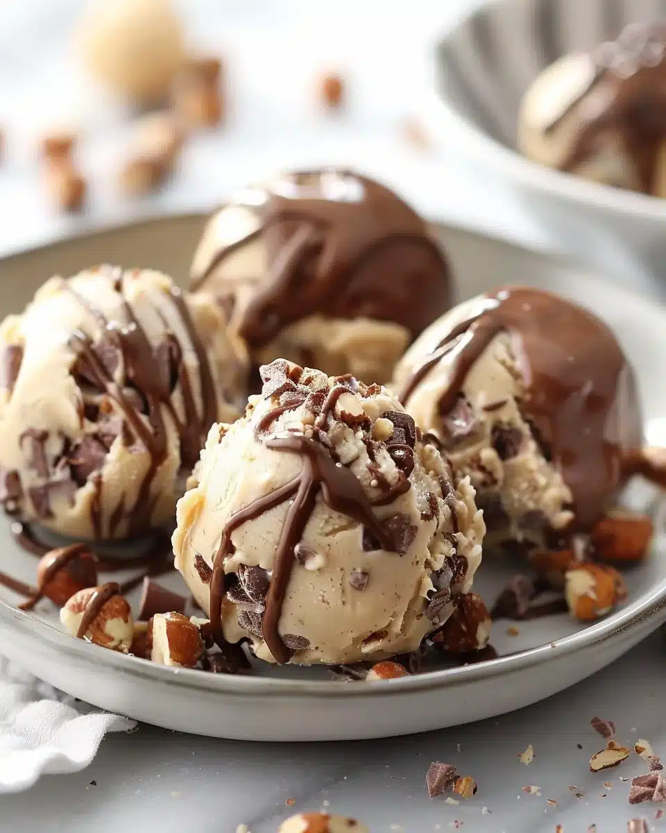 Frozen Greek yogurt peanut butter bites, a healthy snack option.