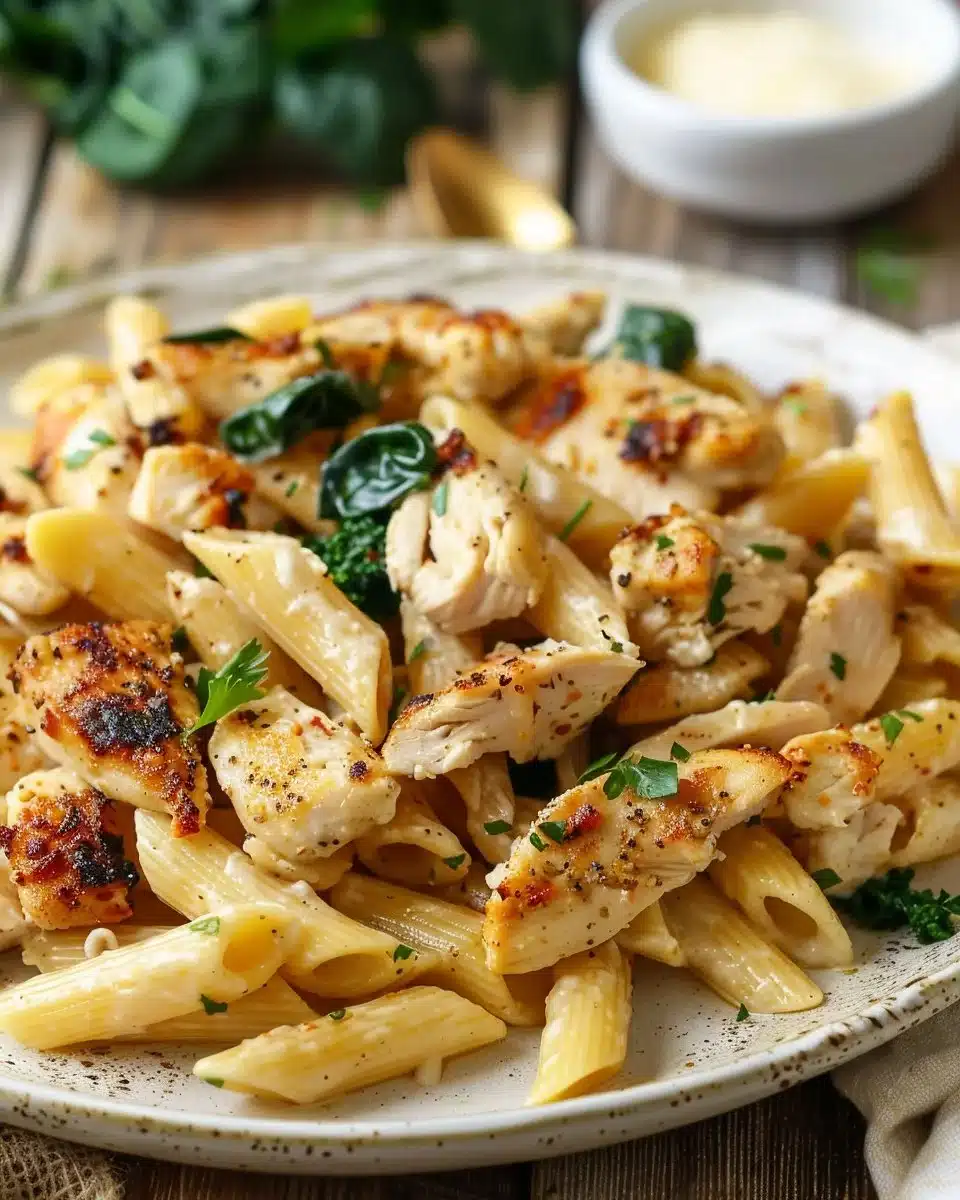 Healthy Garlic Parmesan Chicken Pasta