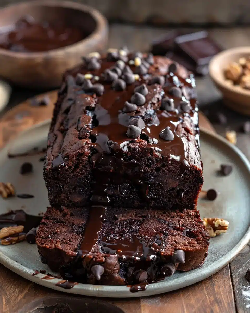Delicious hot fudge brownie bread, a delightful blend of brownies and bread.