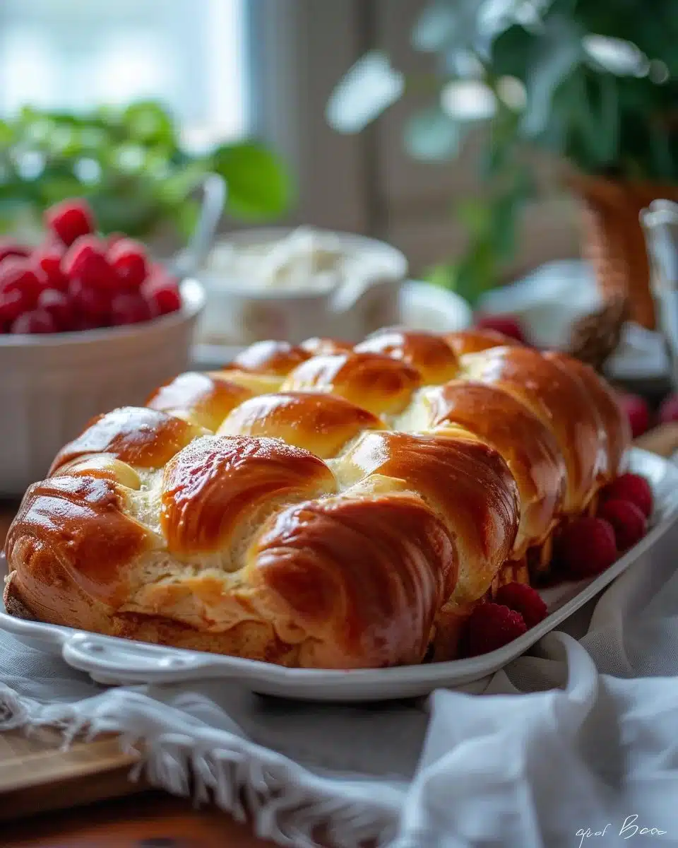 Raspberry Swirl Brioche Loaf