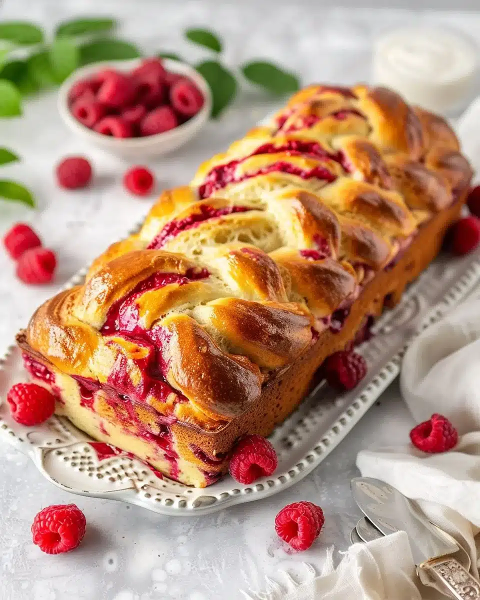 Raspberry Swirl Brioche Loaf