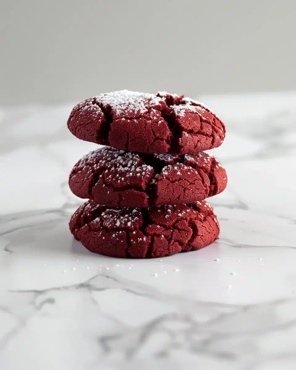 Red Velvet Crinkle Cookies
