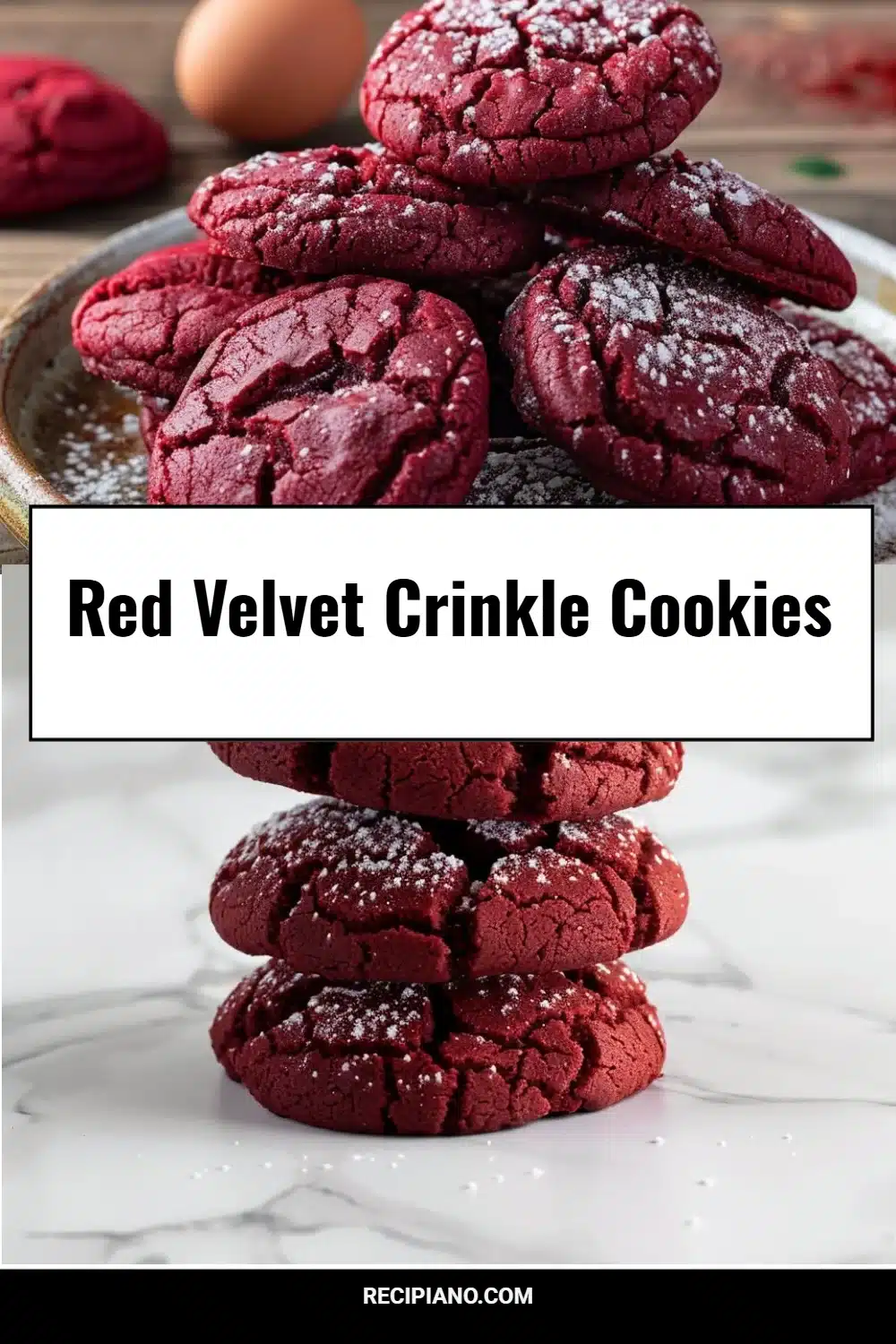 Red Velvet Crinkle Cookies