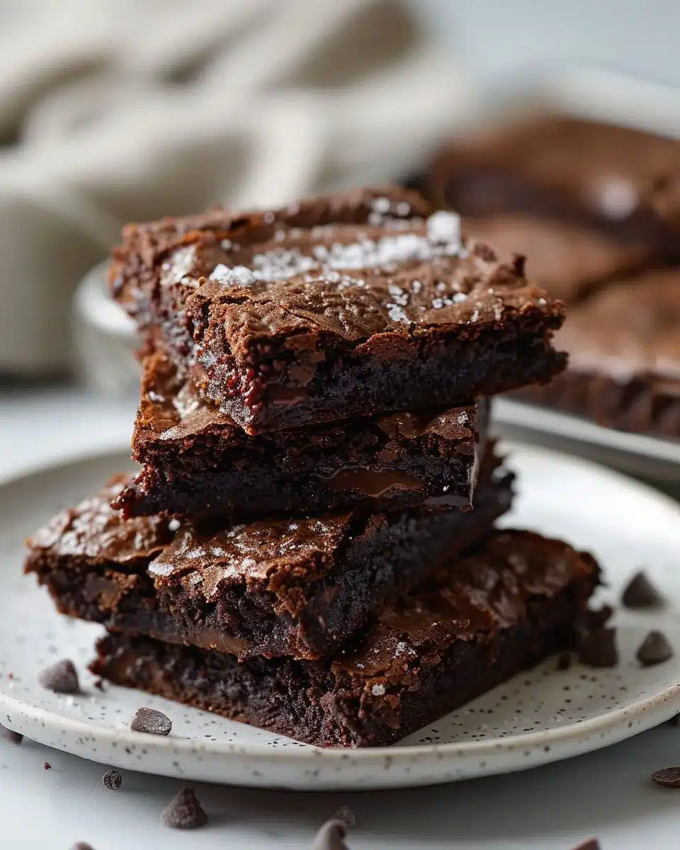 Delicious homemade brownies served on a plate