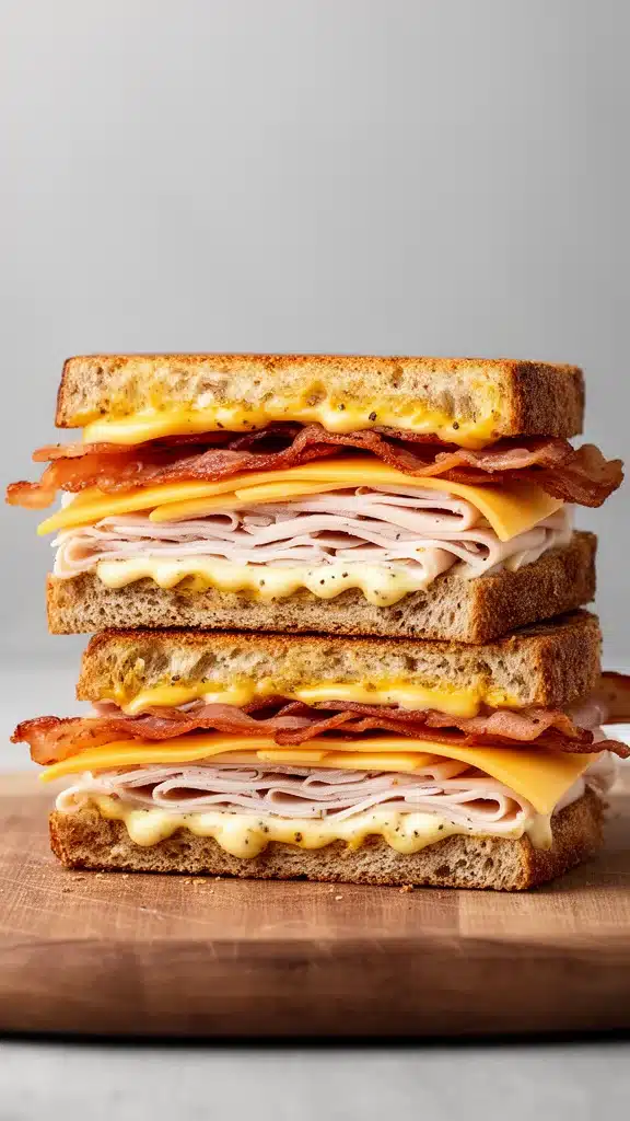 Cheddar and Bacon Turkey Melt on Sourdough