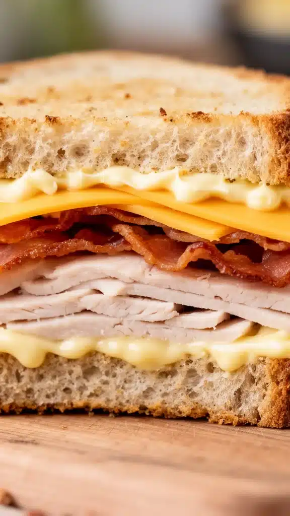 Cheddar and Bacon Turkey Melt on Sourdough