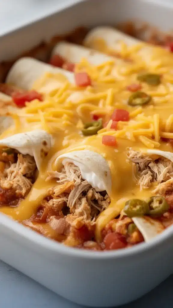 Cheese Chicken Enchiladas Bake