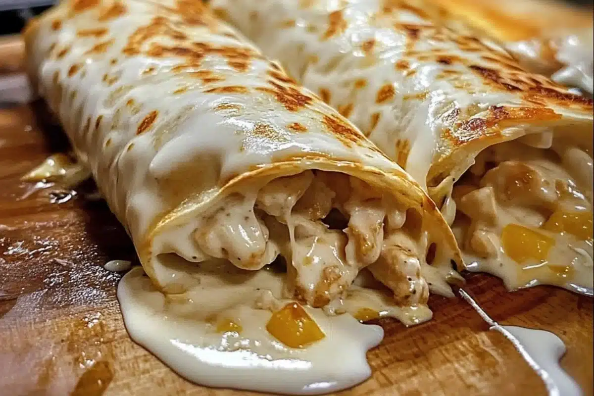 Creamy Cheesy Chicken Alfredo Wraps Delight