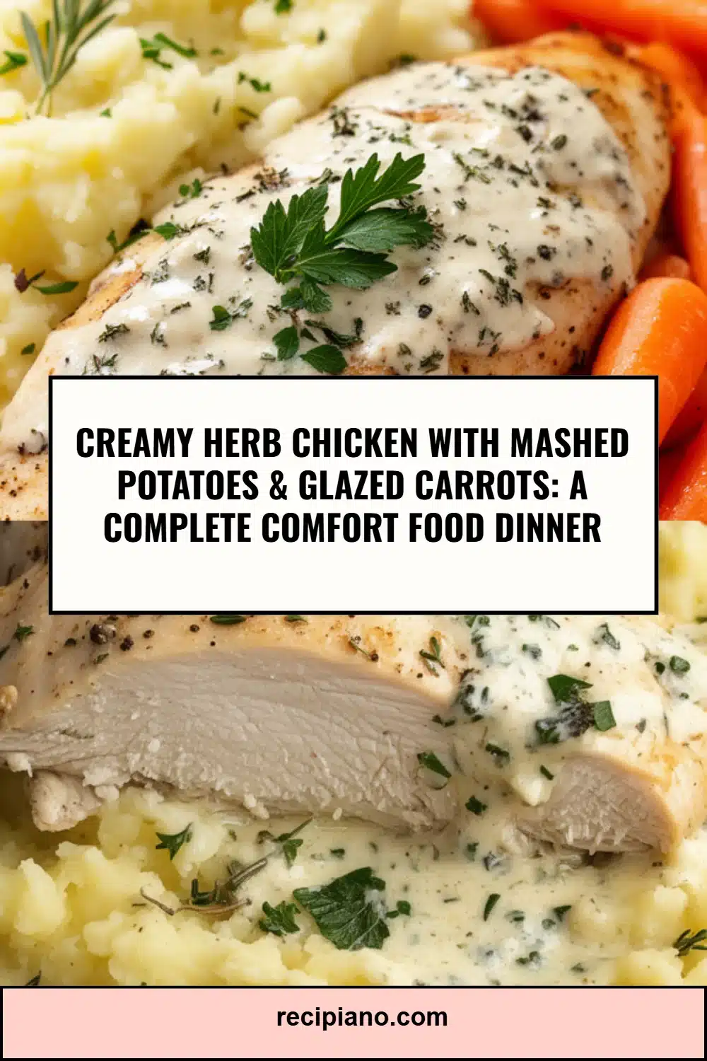 Creamy Herb Chicken with Mashed Potatoes & Glazed Carrots: A Complete Comfort Food Dinner
