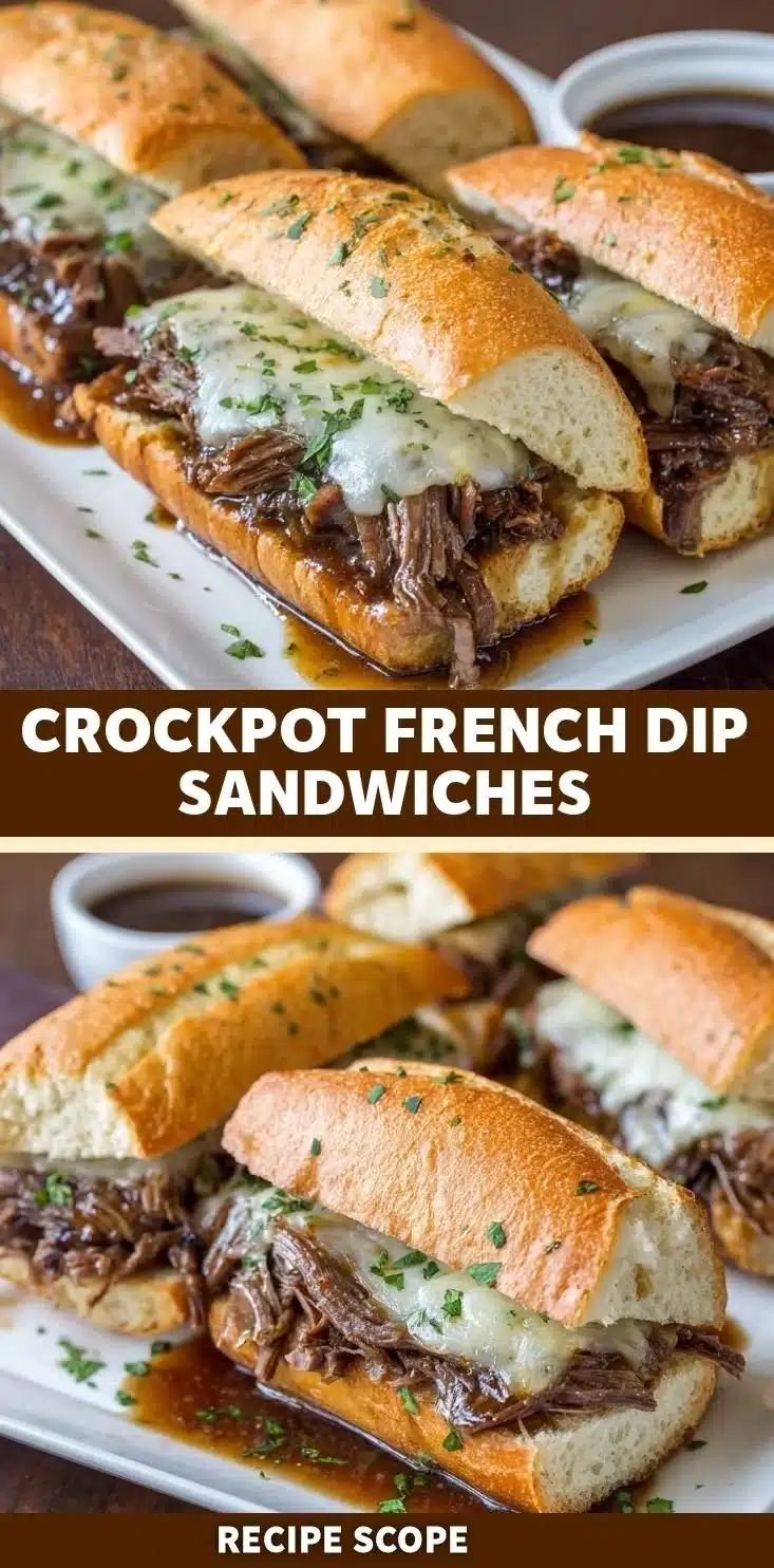 Crockpot French Dip Sandwiches