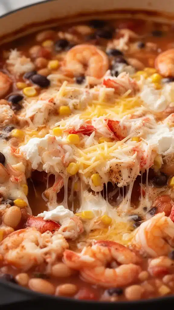 Easy Creamy Seafood and Shrimp Chili