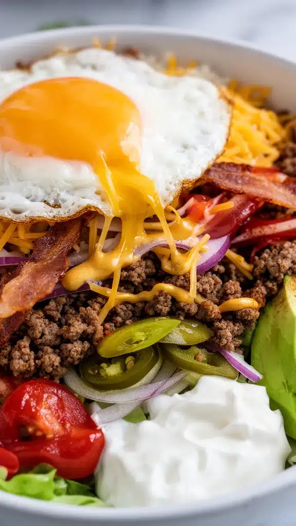 High-Protein Cheeseburger Bowls Recipe – Low-Carb Meal Prep with Ground Beef & Burger Sauce