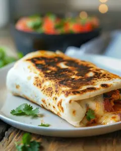 Delicious grilled cheese burrito filled with melted cheese and tasty ingredients.