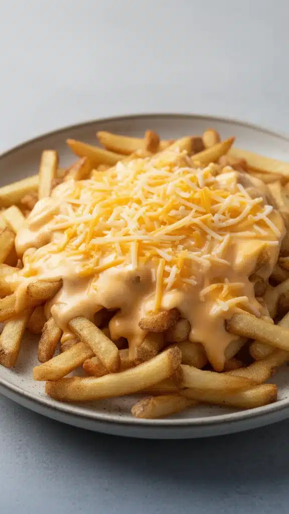 Louisiana Voodoo Fries, a spicy Wingstop copycat recipe served with delicious toppings.