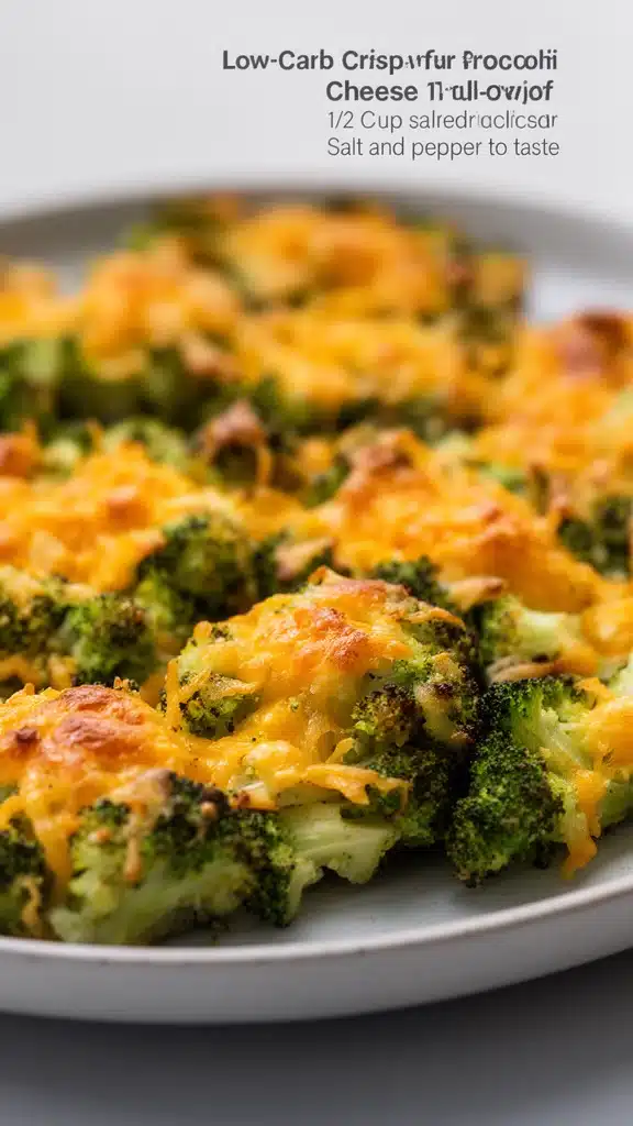 Low-carb crispy broccoli cheese rounds on a plate, perfect for healthy snacks.