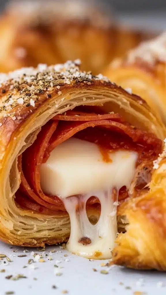 Mozzarella Pepperoni Croissant Rolls