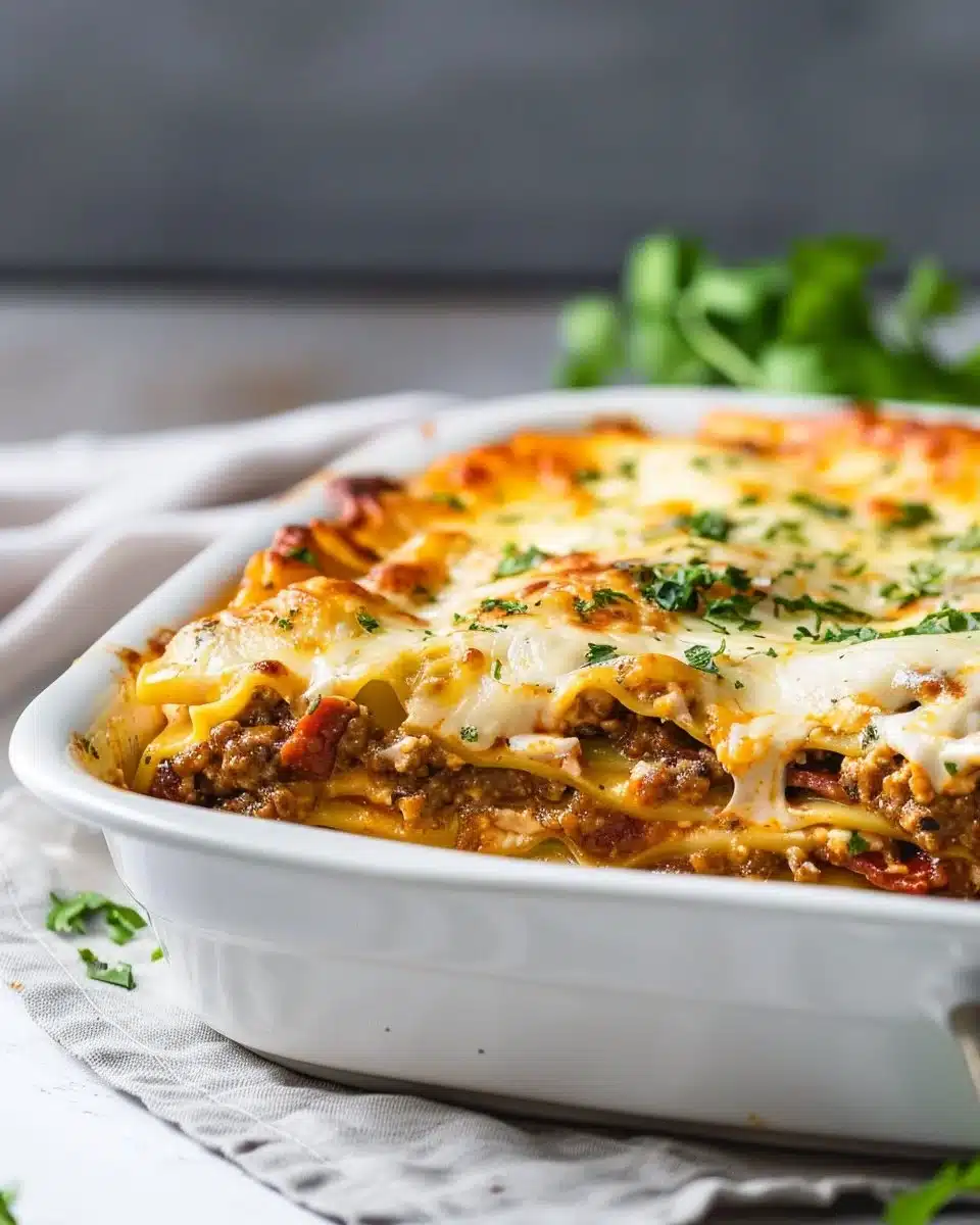 Parmesan Garlic Bacon Cheeseburger Lasagna Recipe