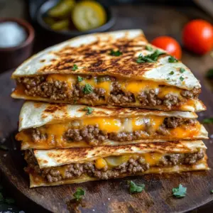 Delicious Smashburger Quesadillas with melted cheese and grilled ingredients