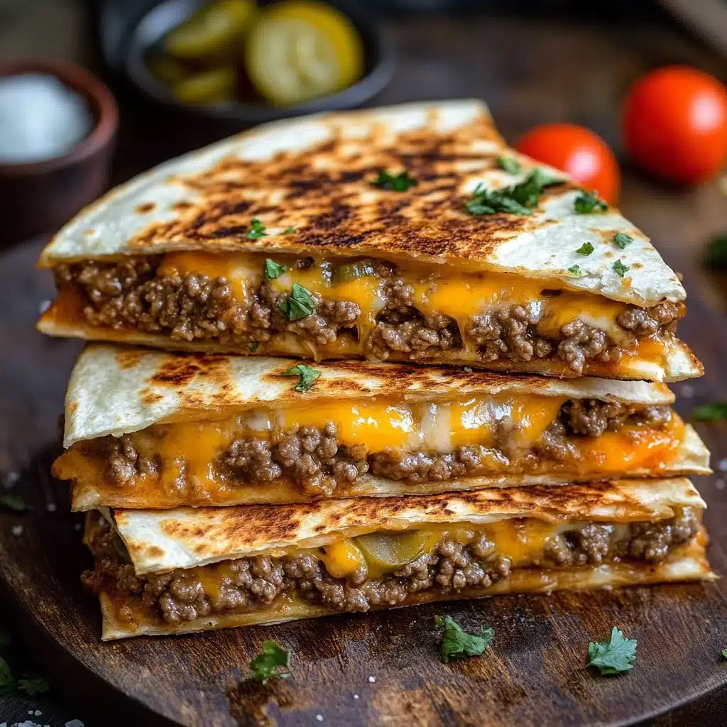 Delicious Smashburger Quesadillas with melted cheese and grilled ingredients